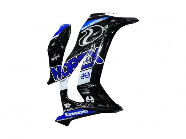 Carénages Moto Kawasaki ZX10R 2011-2015 - Bleu Blanc Noir Brillant