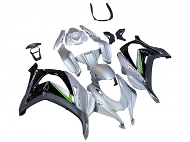 Carénage Moto Kawasaki ZX10R 2016-2020 - Argent Vert Noir
