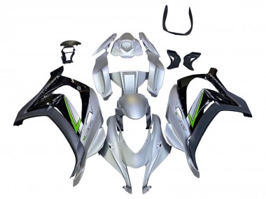 Carénage Moto Kawasaki ZX10R 2016-2020 - Argent Vert Noir