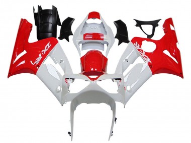 Carénages Moto Kawasaki ZX6R 2003-2004 - Blanc Rouge