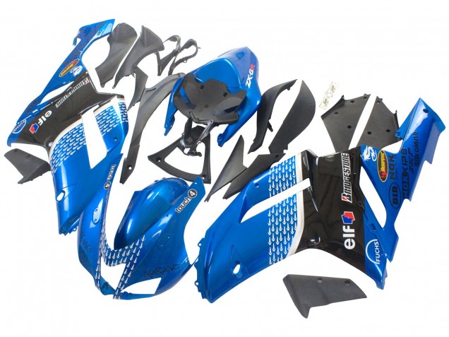 Carénages Moto Kawasaki ZX6R 2007-2008 - Noir Bleu Elf
