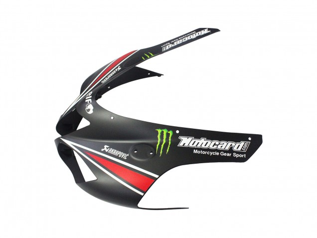 Carénages Moto Kawasaki ZX6R 2007-2008 - Noir Blanc Rouge Blanc Neige Décalque Ninja Elf