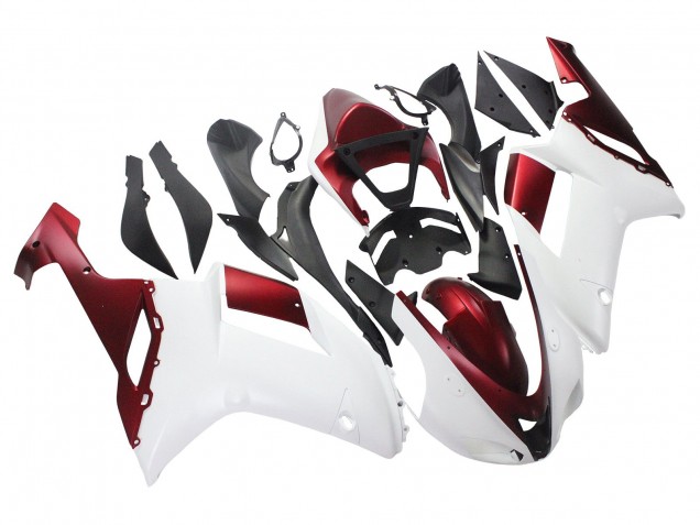Carénage Moto Kawasaki ZX6R 2007-2008 - Blanc Rouge