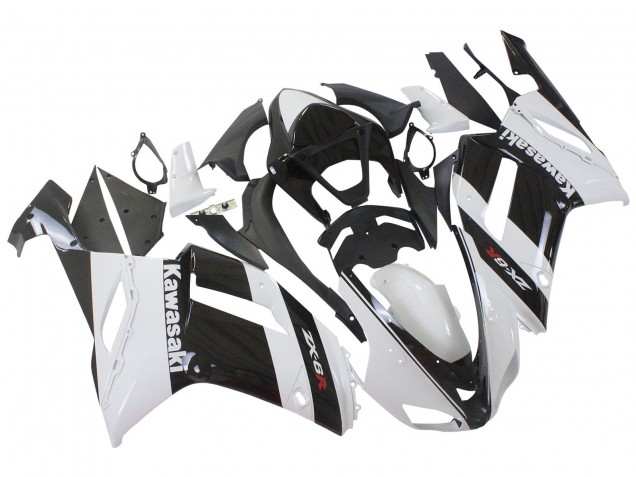 Carénage Moto Kawasaki ZX6R 2007-2008 - Blanc Noir