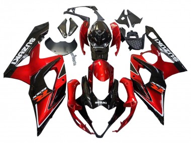 Carénages Moto Suzuki GSXR 1000 2005-2006 - Rouge Noir Brillant