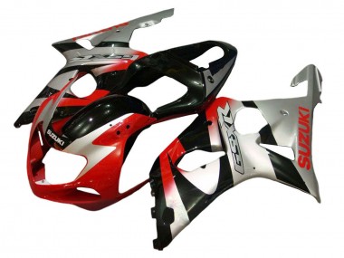 Kits Carénage Moto Suzuki GSXR 600 / GSXR 750 2001-2003 - Argent Rouge Noir Brillant