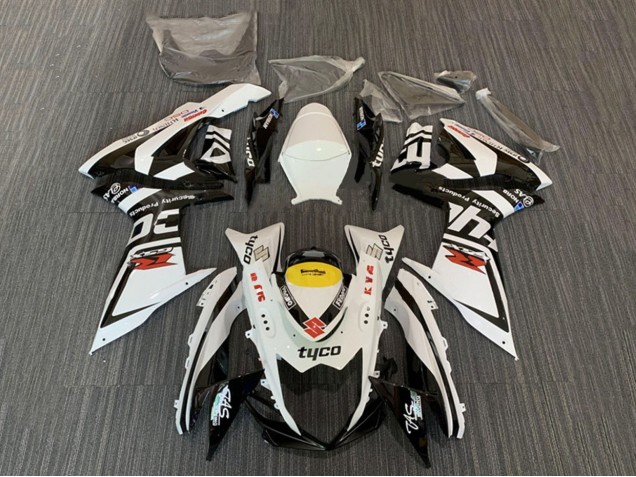 Carénages Moto Suzuki GSXR 600 / GSXR 750 2008-2010 - Blanc Jaune Noir Tyco