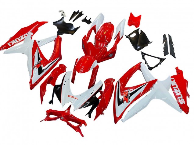 Carénages Moto Suzuki GSXR 600 / GSXR 750 2008-2010 - Blanc Rouge Noir