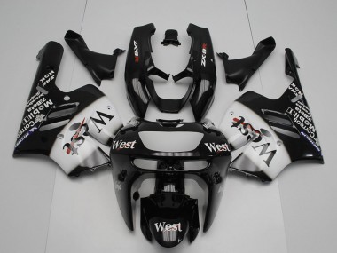 Carénages Moto Kawasaki ZX9R 1994-1997 - Noir Brillant Blanc West