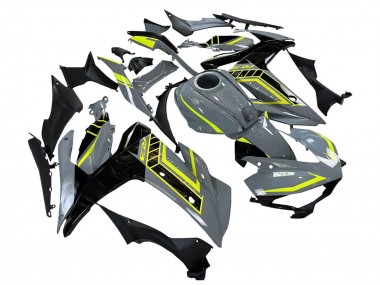 Carénages Moto Yamaha YZF R3/R25 2015-2018 - Nardo Gris Jaune Néon Noir