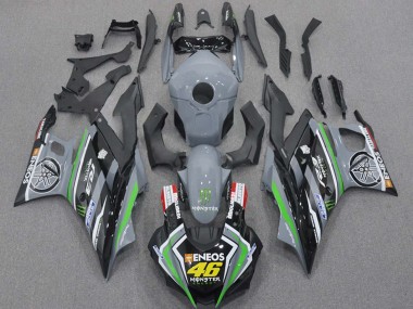 Carénages Moto Yamaha YZF R3/R25 2015-2018 - Nardo Gris Vert Noir ENEOS Monstre 46