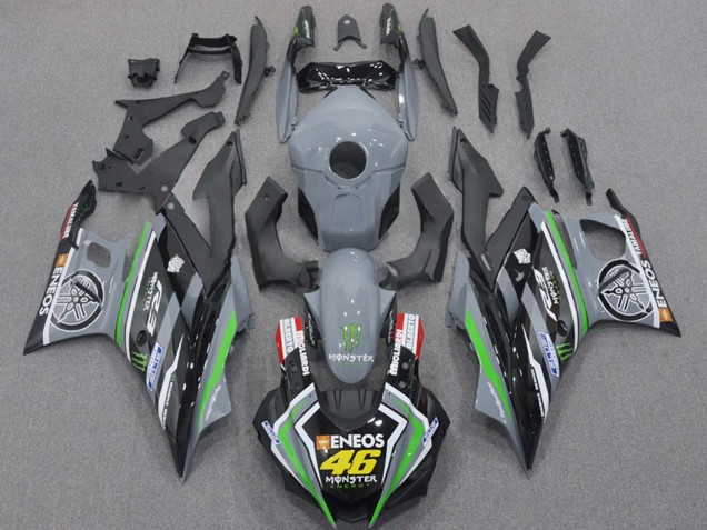Carénages Moto Yamaha YZF R3/R25 2015-2018 - Nardo Gris Vert Noir ENEOS Monstre 46