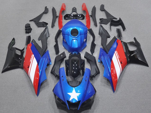 Kits Carénage Moto Yamaha YZF R3/R25 2022-2024 - Bleu Blanc Rouge Noir
