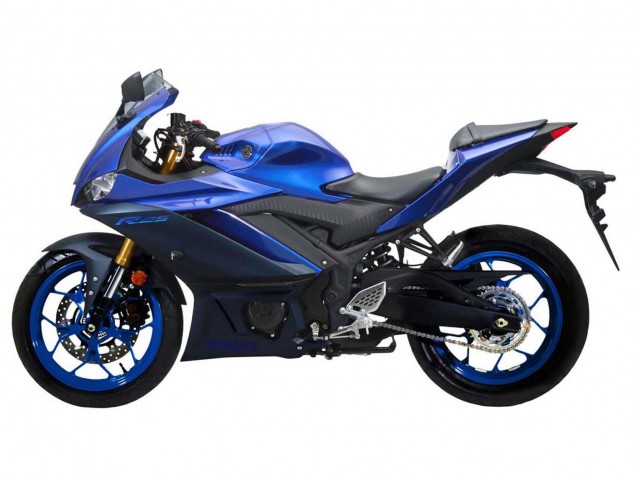 Carénage Moto Yamaha YZF R3/R25 2022-2024 - Bleu Noir Mat