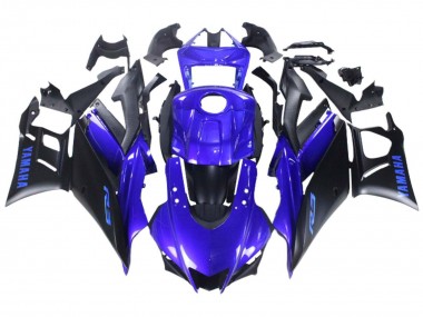 Carénage Moto Yamaha YZF R3/R25 2022-2024 - Bleu Noir Mat