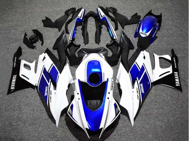 Carénages Moto Yamaha YZF R3/R25 2022-2024 - Blanc Bleu Noir Brillant Yamalube