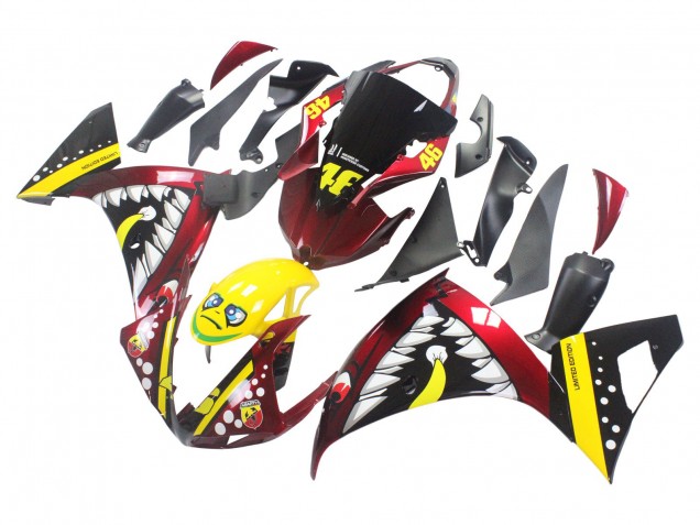 Carénages Moto Yamaha YZF 1000 R1 2009-2011 - Rouge Jaune Noir Requin 46