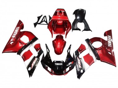 Carénages Moto Yamaha YZF 600 R6 1998-2002 - Rouge Blanc Noir Brillant