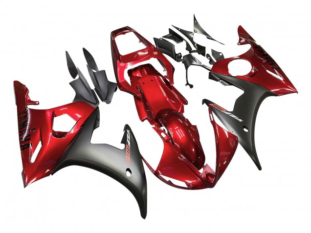 Kits Carénage Moto Yamaha YZF R6 2003-2004 - Rouge Noir Mat