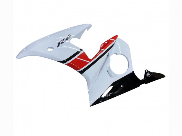 Carénages Moto Yamaha YZF R6S 2006-2009 - Blanc Rouge Noir Brillant