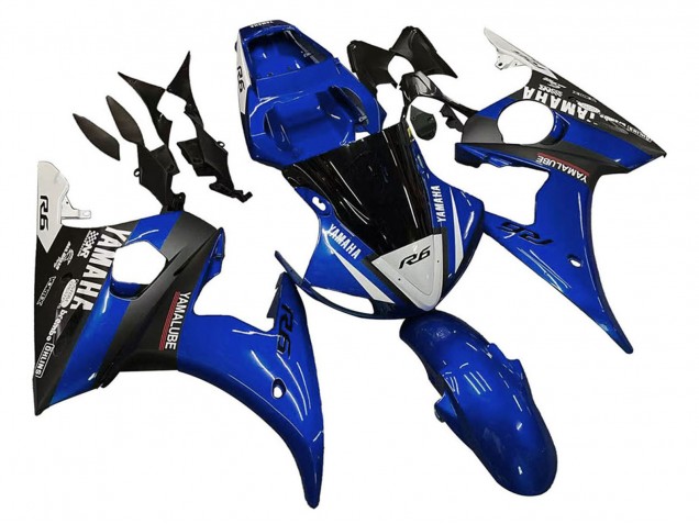 Carénages Moto Yamaha YZF 600 R6 2005 - Bleu Blanc Noir Yamalube