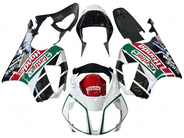 Carénages Moto Honda VTR1000 2000-2006 - Blanc Rouge Vert Noir Brillant Castrol