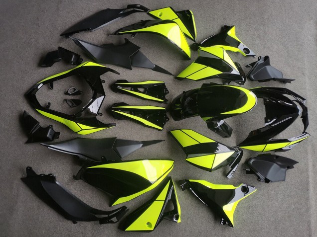 Carénages Moto Kawasaki Z800 2013-2018 - Noir Brillant Jaune Néon