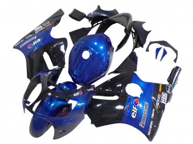 Carénages Moto Kawasaki ZX12R 2000-2001 - Bleu Noir Brillant Elf Bridgestone