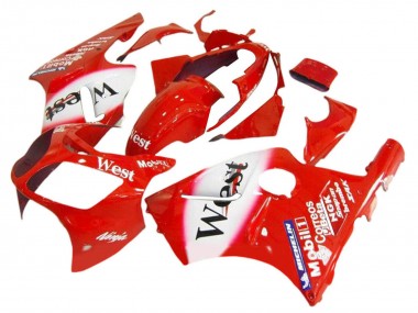 Carénages Moto Kawasaki ZX12R 2000-2001 - Rouge Blanc Noir West