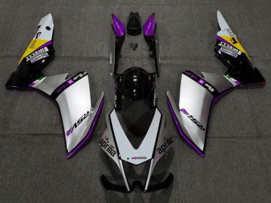 Carénages Moto Aprilia RSV4 1000 2009-2015 - Argent Noir Violet Jaune