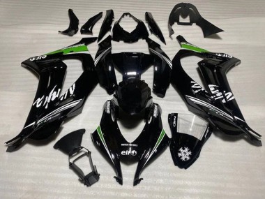 Carénages Moto Kawasaki ZX10R 2016-2020 - Noir Brillant Blanc Vert Bande Neige