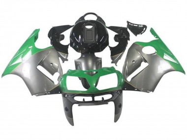 Carénages Moto Kawasaki ZX12R 2000-2001 - Argent Vert Noir