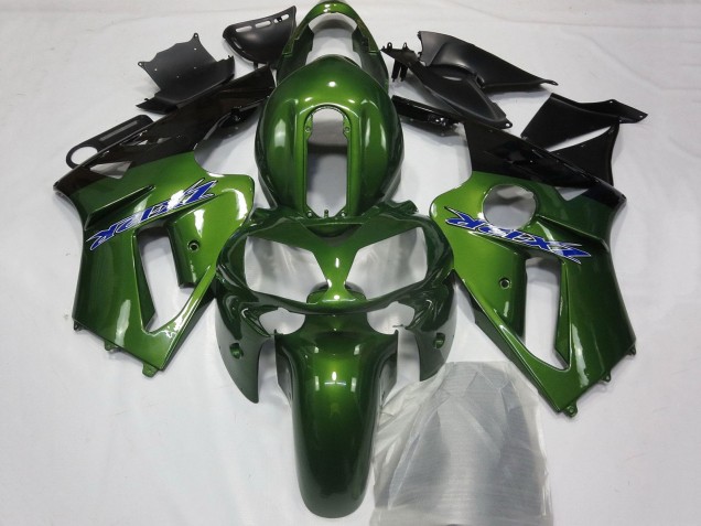 Carénages Moto Kawasaki ZX12R 2002-2006 - Vert Foncé Noir Bleu