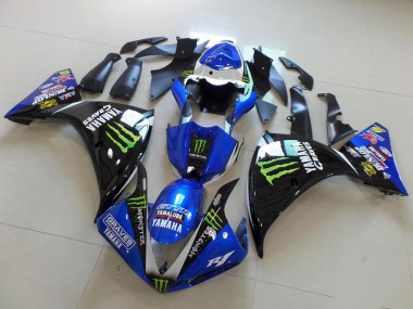 Carénages Moto Yamaha YZF R1 2012-2014 - Bleu Blanc Noir Brillant Vert Graves Yamalube Monstre
