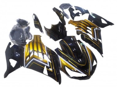 Carénages Moto Kawasaki ZX14R ZZR1400 2012-2024 - Noir Brillant Or Bande