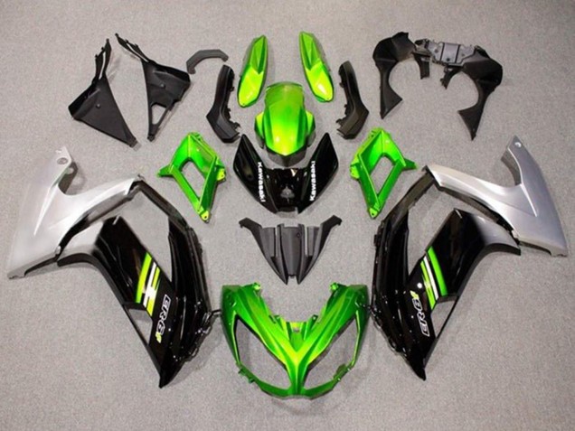 Carénages Moto Kawasaki Ninja ER6F 2012-2014 - Vert Noir Argent