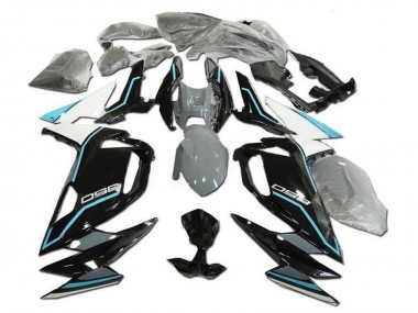 Carénages Moto Kawasaki Ninja 650 EX650 2020-2024 - Blanc Bleu Noir Brillant