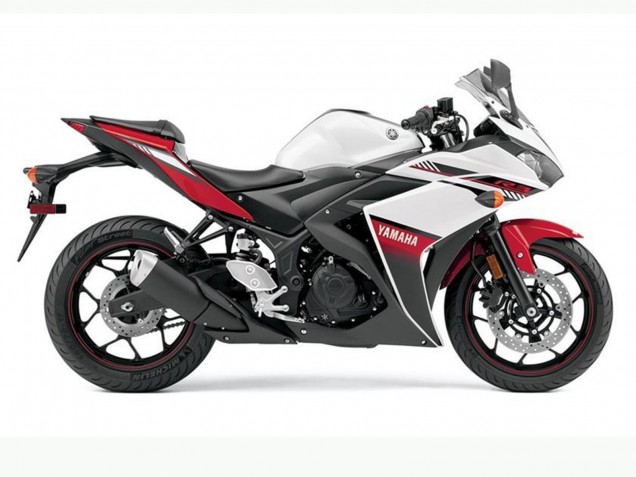 Carénages Moto Yamaha YZF R3 2015-2018 - Blanc Rouge Noir