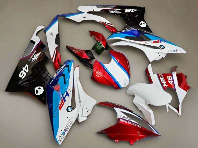 Carénages Moto BMW S1000RR 2019-2022 - Blanc Rouge Bleu HP