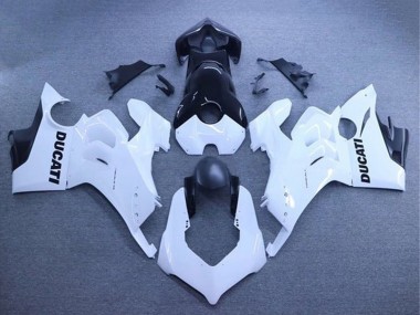 Carénages Moto Ducati Panigale V4 V4S 2020-2021 - Blanc Noir Brillant