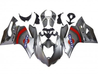 Carénages Moto Ducati Panigale 1199 2011-2014 - Argent Rouge Bleu Martini