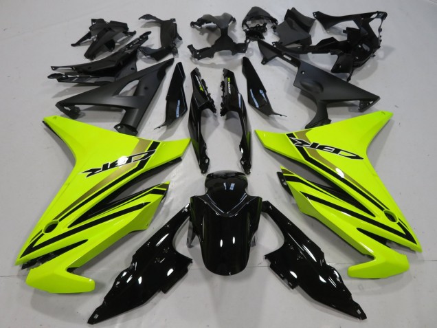 Carénages Moto Honda CBR500R 2013-2015 - Jaune Néon Noir Brillant
