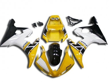 Carénage Moto Yamaha YZF R6 2003-2004 - Jaune Blanc Noir Brillant