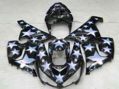 Carénages Moto Kawasaki ZX6R 2005-2006 - Noir Bleu Blanc Étoile