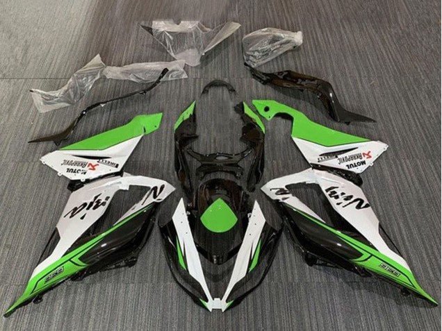 Carénages Moto Kawasaki ZX6R 2013-2018 - Vert Blanc Noir