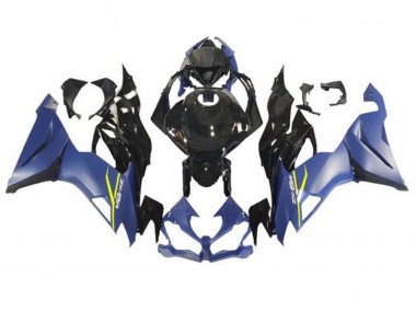 Carénages Moto Kawasaki ZX6R 2019-2022 - Bleu Mat Noir Brillant