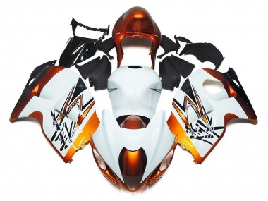 Carénages Moto Suzuki GSXR 1300 Hayabusa 1996-2007 - Blanc Orange Noir