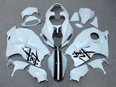 Carénages Moto Suzuki GSXR 1300 Hayabusa 1996-2007 - Blanc Noir Bande