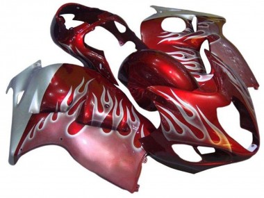 Carénages Moto Suzuki GSXR 1300 Hayabusa 1996-2007 - Rouge Argent Flamme