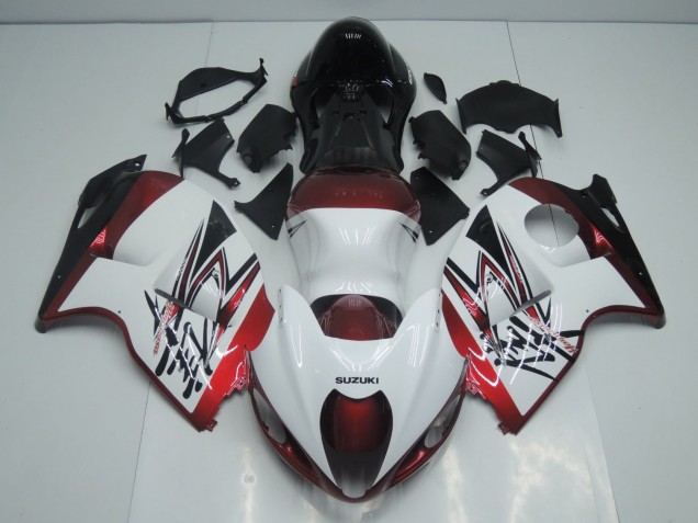Carénages Moto Suzuki GSXR 1300 Hayabusa 1996-2007 - Blanc Bonbon Rouge Noir